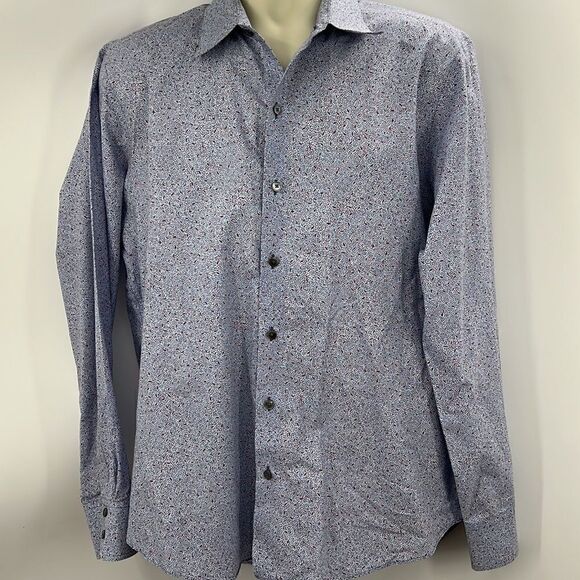 Zachary Prell long sleeve button up shirt blue/maroon - Picture 2 of 5